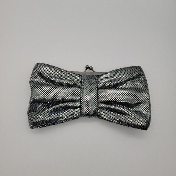 Lulu Townsend Gray Silver Metallic Chainmail Cocktail Evening Bag Clutch - Picture 3 of 7
